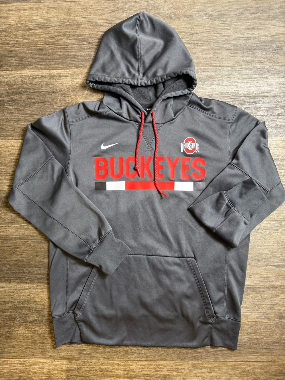 Nike Gray & Red Buckeyes Pullover Hoodie